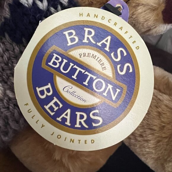 NWT Vintage 96 Pickford Brass Button Bears Collection Sherwood Bear of Long Life - Picture 10 of 13
